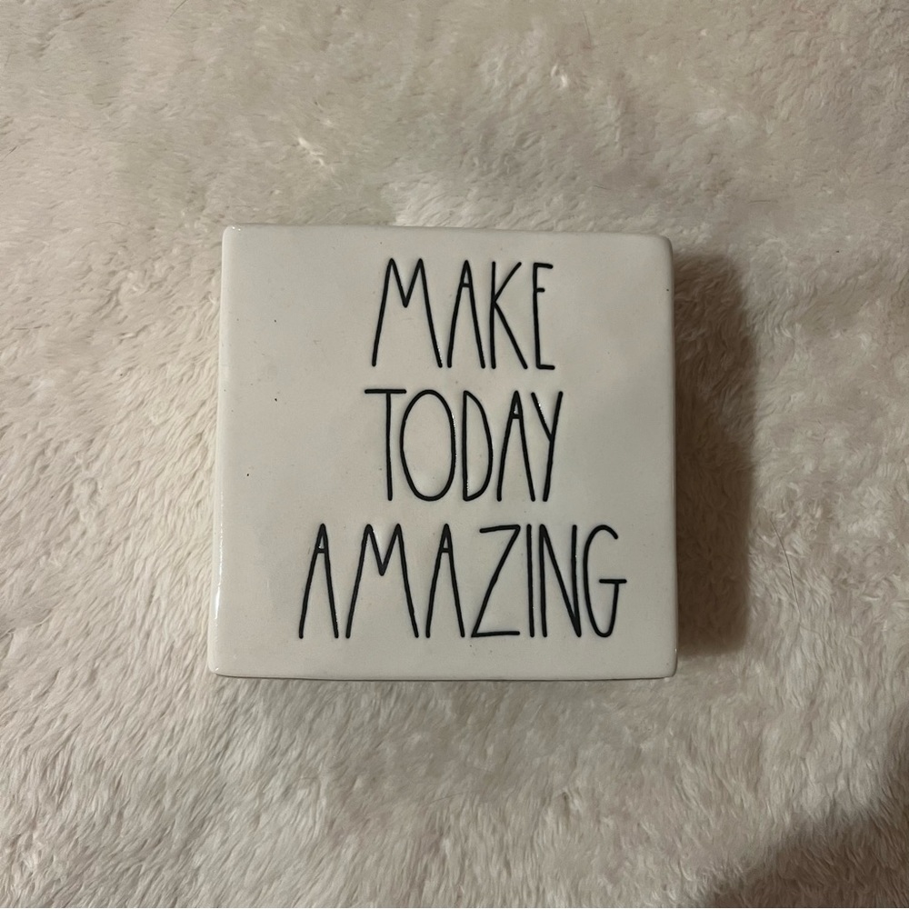 Rae Dunn Make Today Amazing Standing Ceramic Block Sign